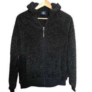 New Balance High Pile Sparkly Zip Up Fleece Hoodie Small
